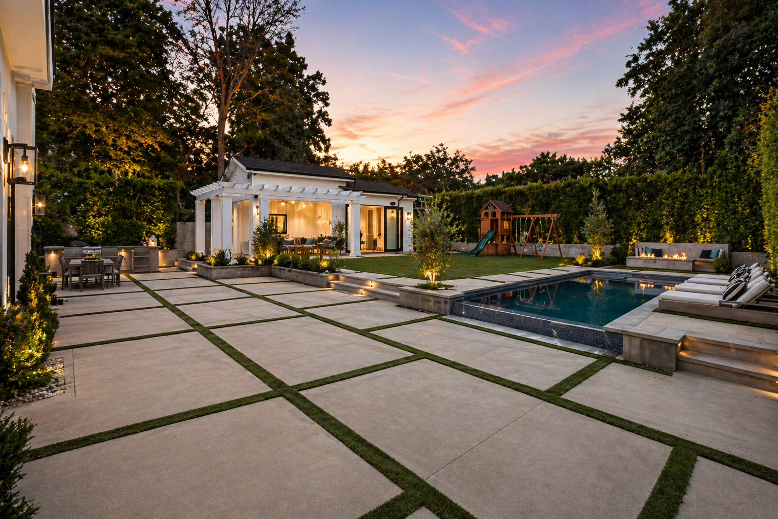 Paver pool deck installation by Golden Level