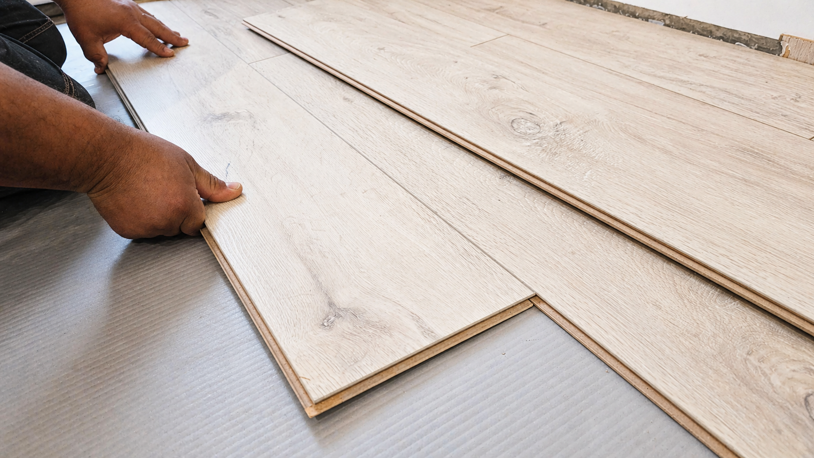 Flooring installation process by Golden Level